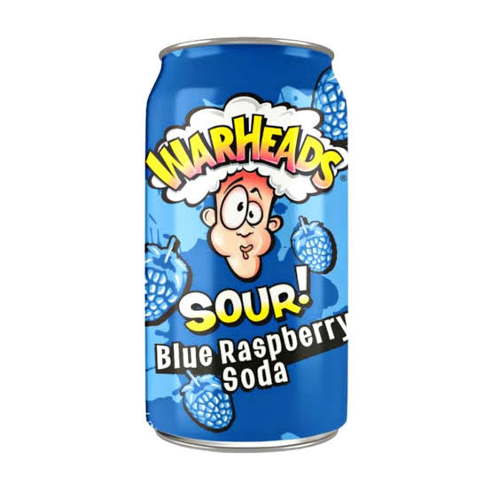 WARHEADS SOUR BLUE RASPBERRY SODA CAN 355ml